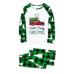 Custom Family Name Red Truck Buffalo Plaid Christmas Pajamas