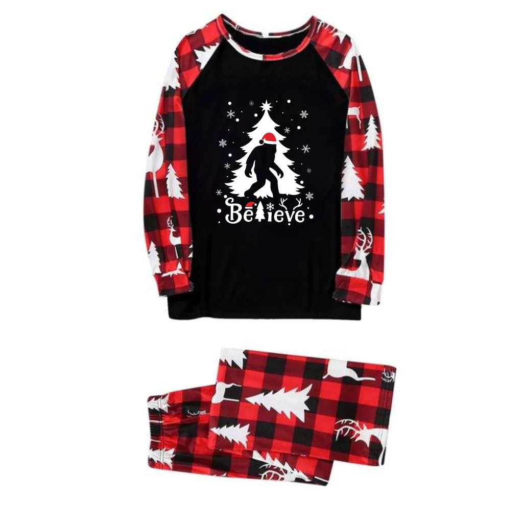 Believe Bigfoot Christmas Matching Pajamas With Pet