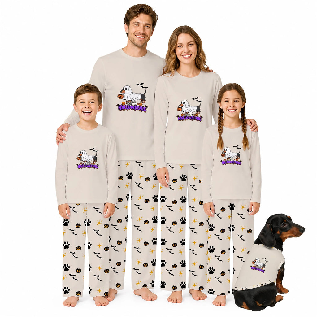 Happy Halloweenie Dachshund Family Matching Pajamas