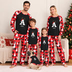 Personalized Monogram Buffalo Plaid Christmas Family Pajamas