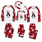 Personalized Monogram Buffalo Plaid Christmas Family Pajamas