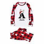 Personalized Monogram Buffalo Plaid Christmas Family Pajamas