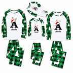 Personalized Monogram Buffalo Plaid Christmas Family Pajamas