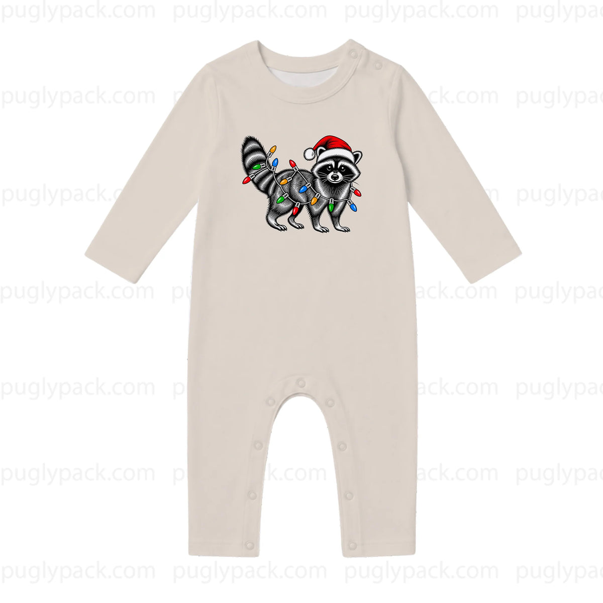 Christmas Lights Raccoon Family Matching Pajamas