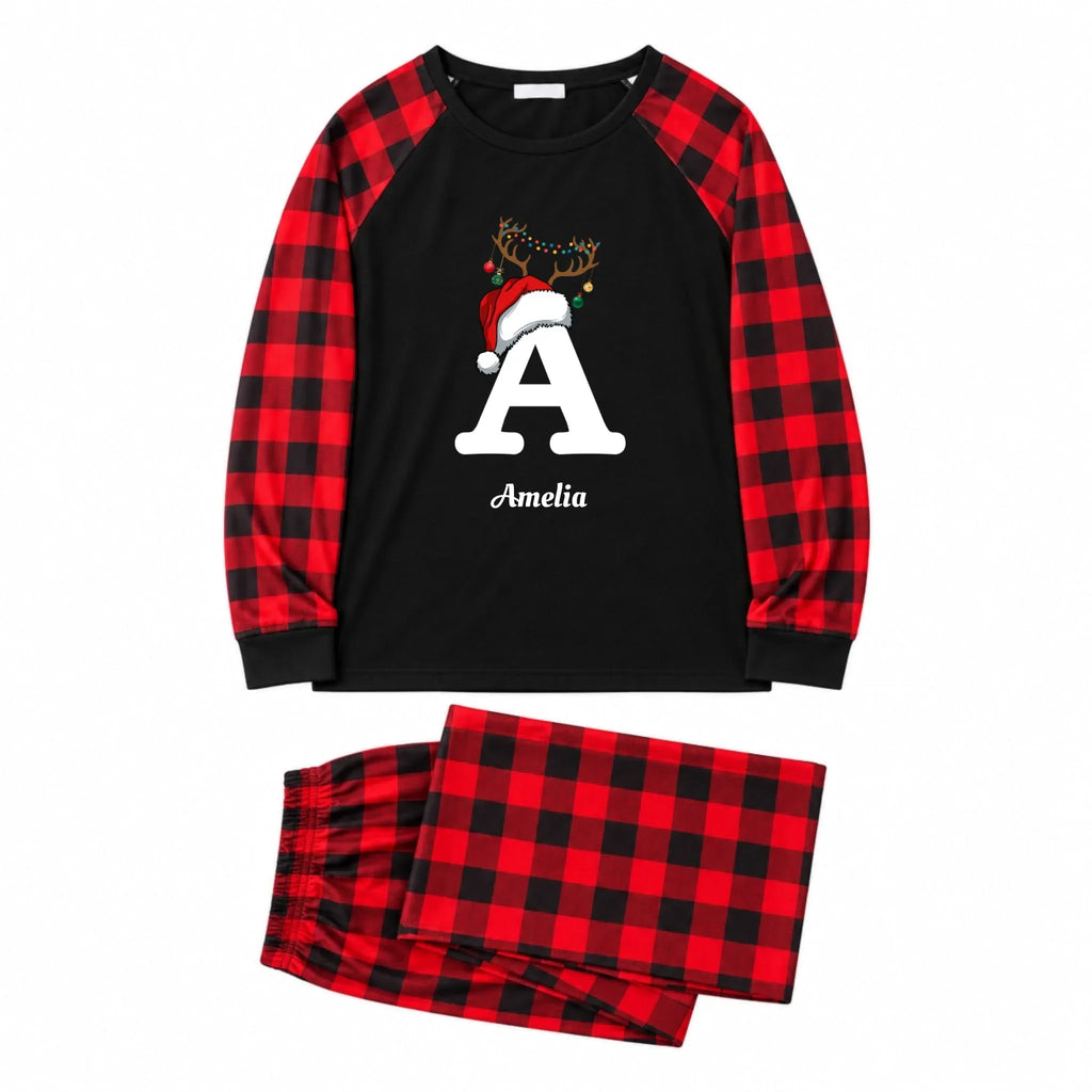 Personalized Initial & Name Christmas Family Matching Pajamas