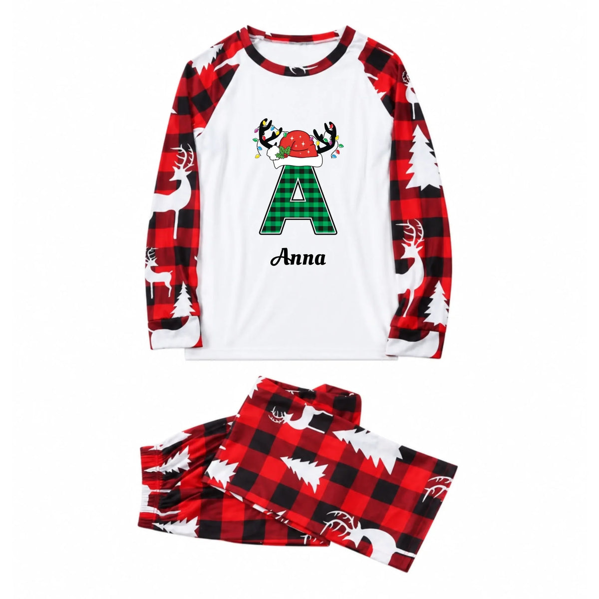 Personalized Initial & Name Family Matching Christmas Pajamas
