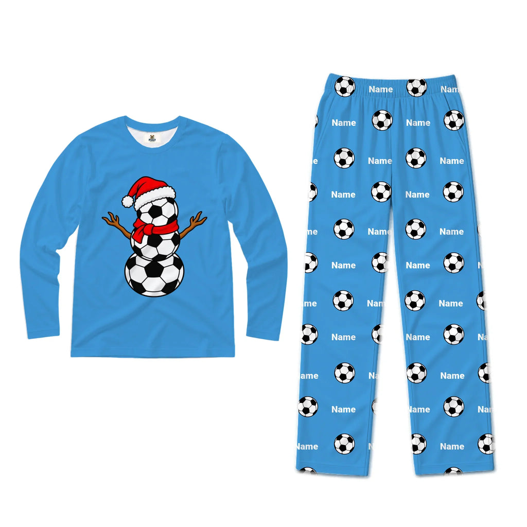 Personalized Soccer Snowman Family Matching Christmas Pajamas