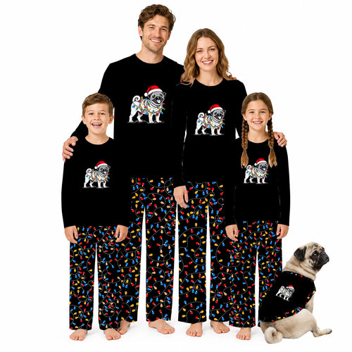 Christmas Lights Pug Family Matching Christmas Pajamas