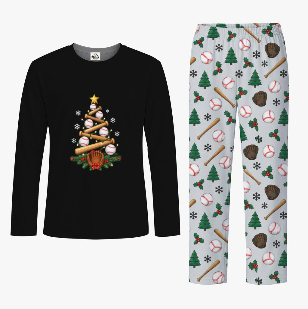 Festive Christmas Baseball Tree Pajamas For Family