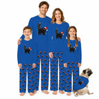 Black Cat Christmas Tree Family Matching Pajamas With Pockets