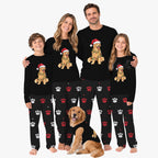 Christmas Pajamas For Family With Golden Retrievers On Them And Pockets