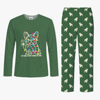 Red Funny French Bulldog Matching Family Xmas Pajamas With Pockets